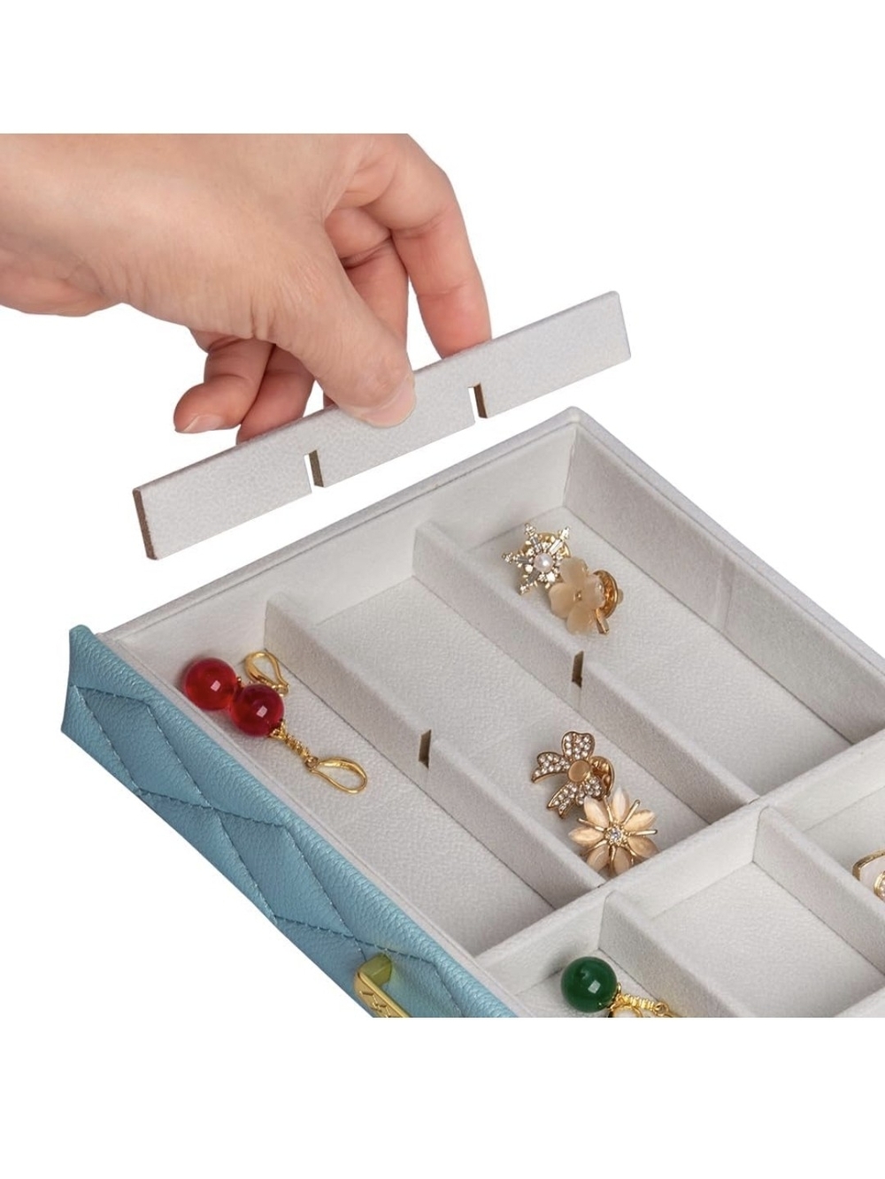 Extra Large Jewelry Box Organizer with 10 Drawers Premium Faux Leather Storage - Picture 3 of 7